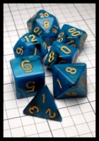 Dice : Dice - Dice Sets - Unknown Chinese Blue Swirl and Gold - eBay Aug 2016